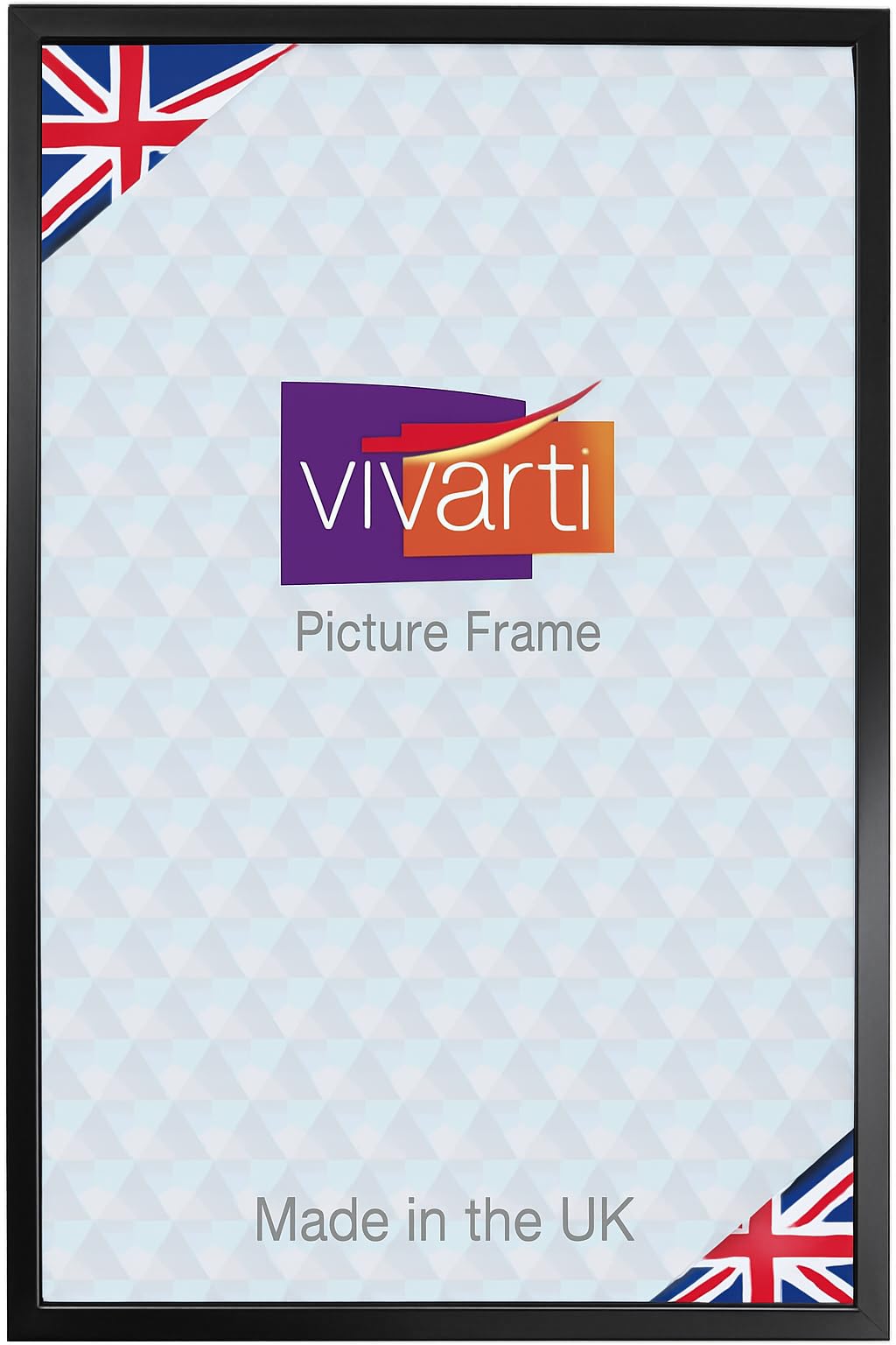 Vivarti Matt Black Thin Picture Frame 61 X 91.5 Cm – Wall Mounted Styrene Glazing For Posters, Certificates, Artwork, Photos – Portrait Or Landscape Hanging