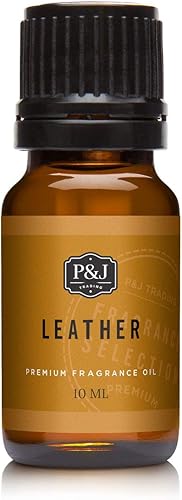 P&J Trading - Aceite perfumado de cuero 0.3 fl oz - Aceite de fragancia para hacer velas, fabricación de jabón, aceite difusor