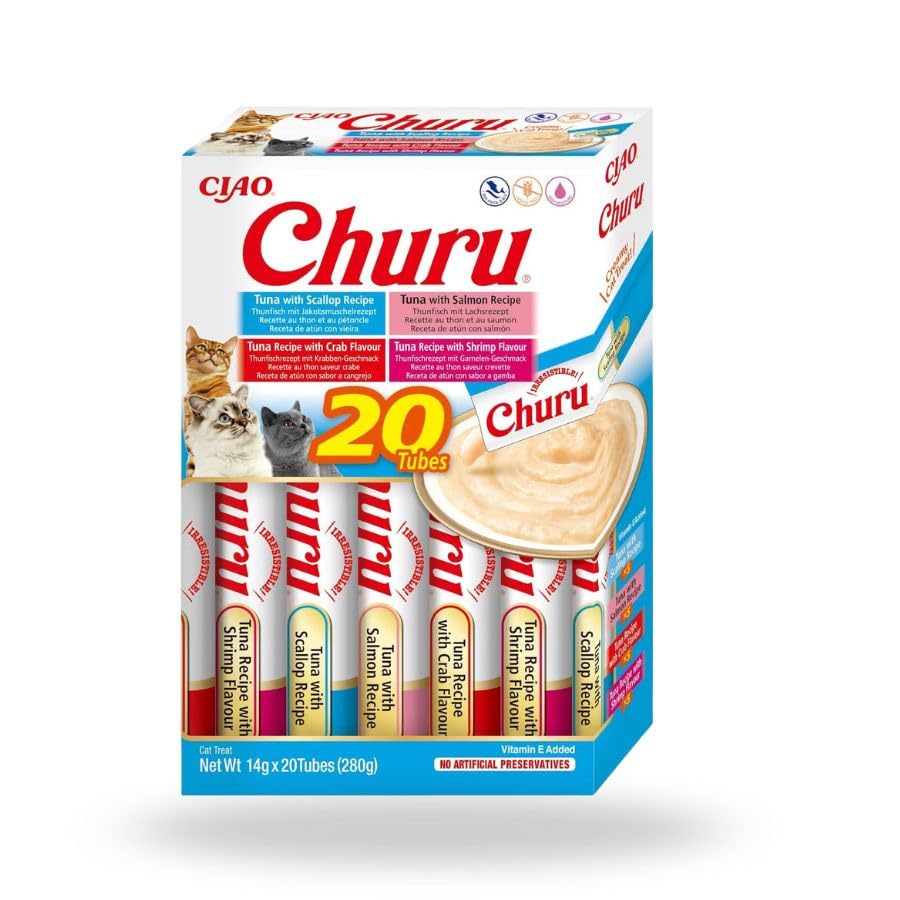 Snack para Gato - CHU RU Surtido de marisco - 20 Sobres x 14 gr