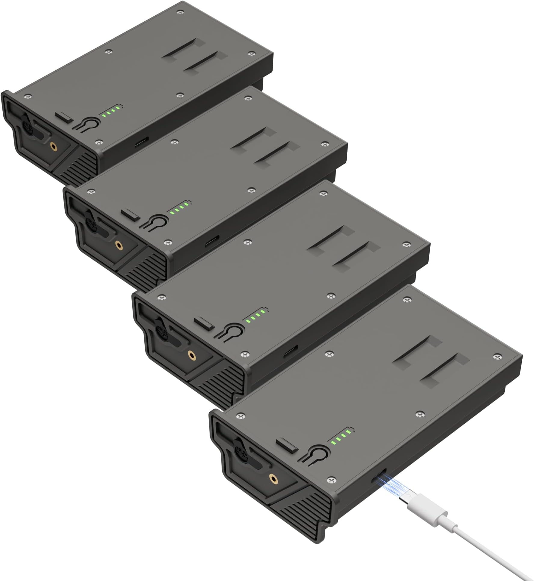 4-Pack Rechargeable Lipo Lithium Battery with LED Meter & Solar Charging, for Trail Camera Tactacam Reveal X Gen 3.0, 2.0, X Pro 3.0, Pro, X Ultra 3.0, SK, XB, X