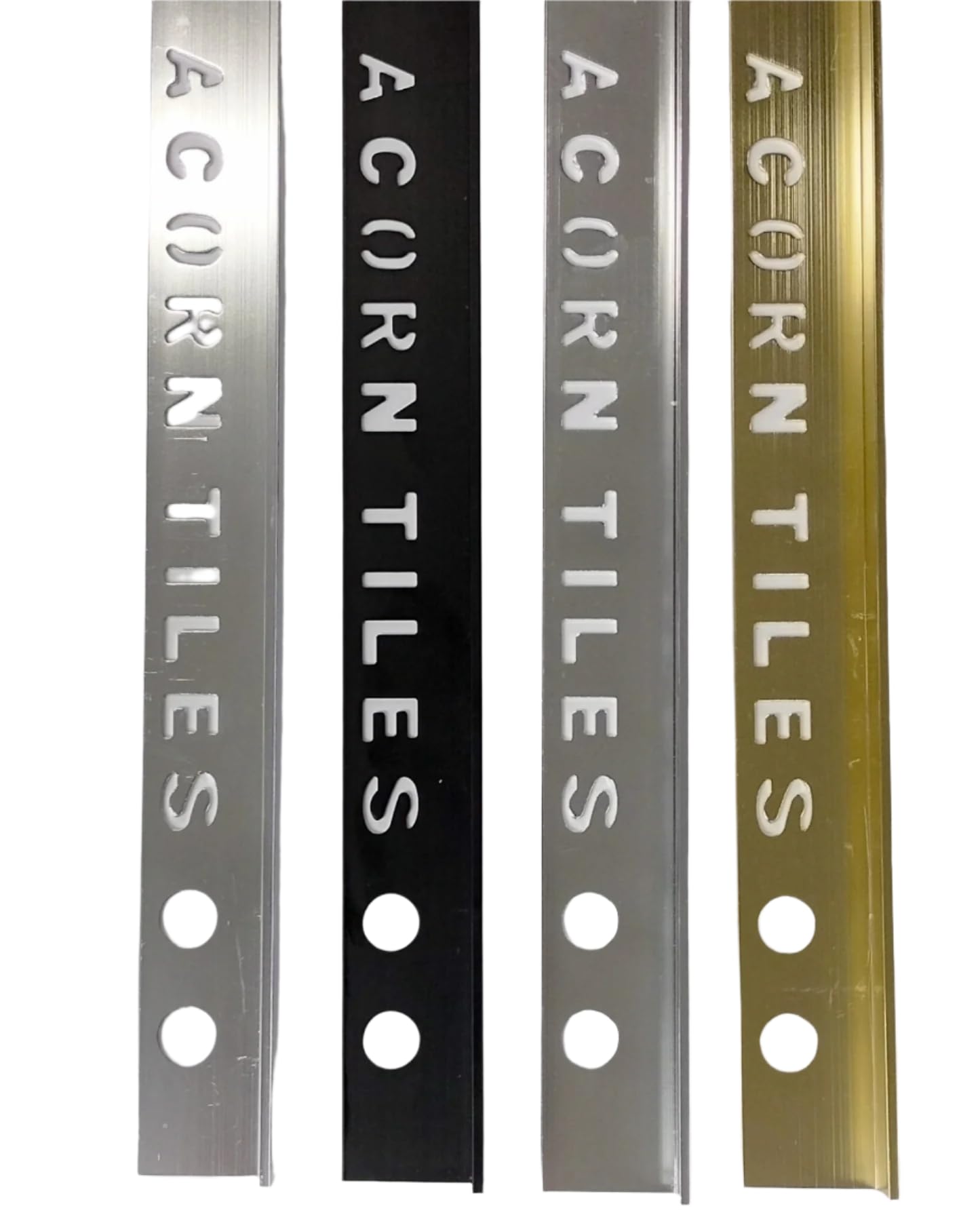 12.5mm Aluminium Metal Tile Trim L Shape 250cm Long 4 Colours (10, Bright Silver)