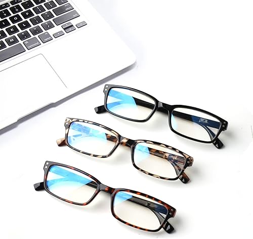 Miniatura 7 de Kerecsen - Paquete de 6 lentes de lectura con bloqueo de luz azul, lentes de lectura unisex con bisagra de resorte, para computadora