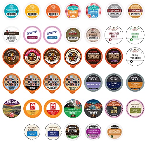 Coffee Variety Sampler, Including Dark Roast, Medium Roast, & Flavored Coffee Pods, Coffee Pods Variety Pack for Keurig K Cups Machines, Perfect Coffee Gift Set, 40 Count