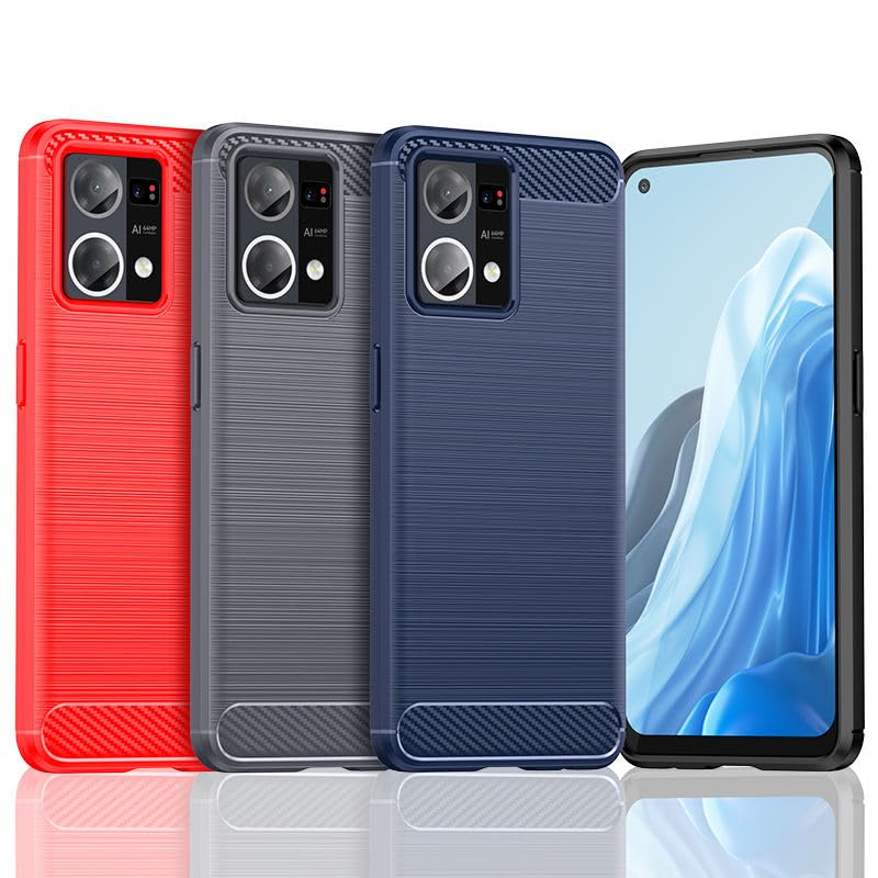 Image of Hybrid Carbon Fiber Back Case for Oppo F21 Pro 4G (Black)