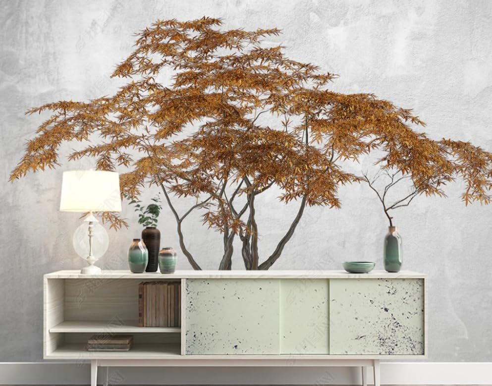 Papier peint intissé arbre à argent doré poster géant aux finitions soignées pour chambre
