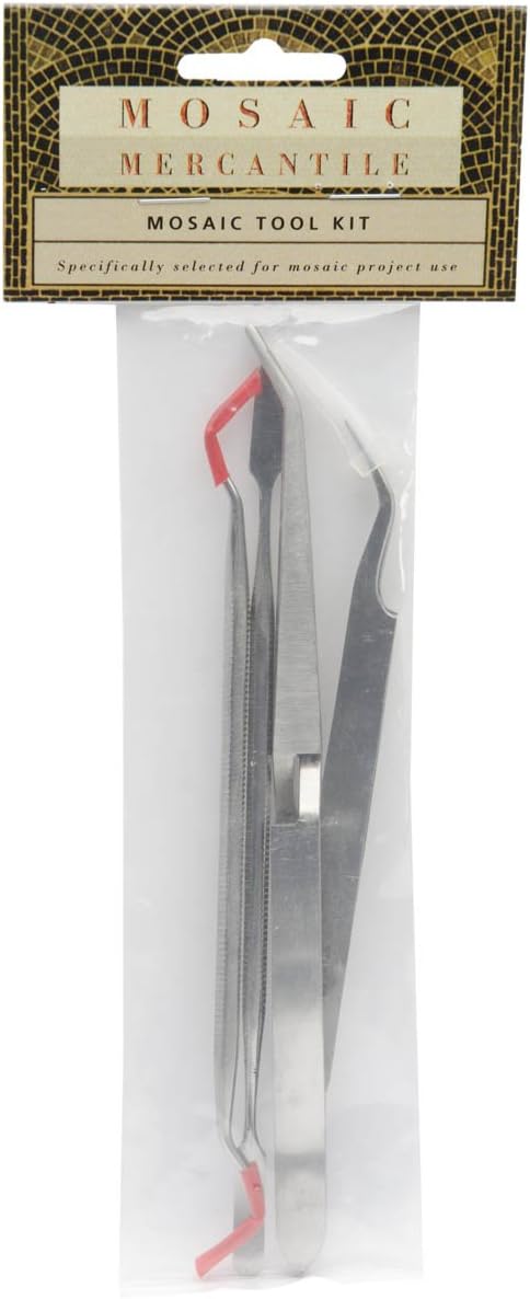 Mosaic Mercantile 4-Piece Mosaic Tool Kit, Silver