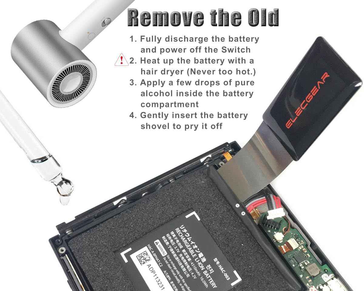 Amazon.com: ElecGear 1 x Replacement Battery for Nintendo Switch