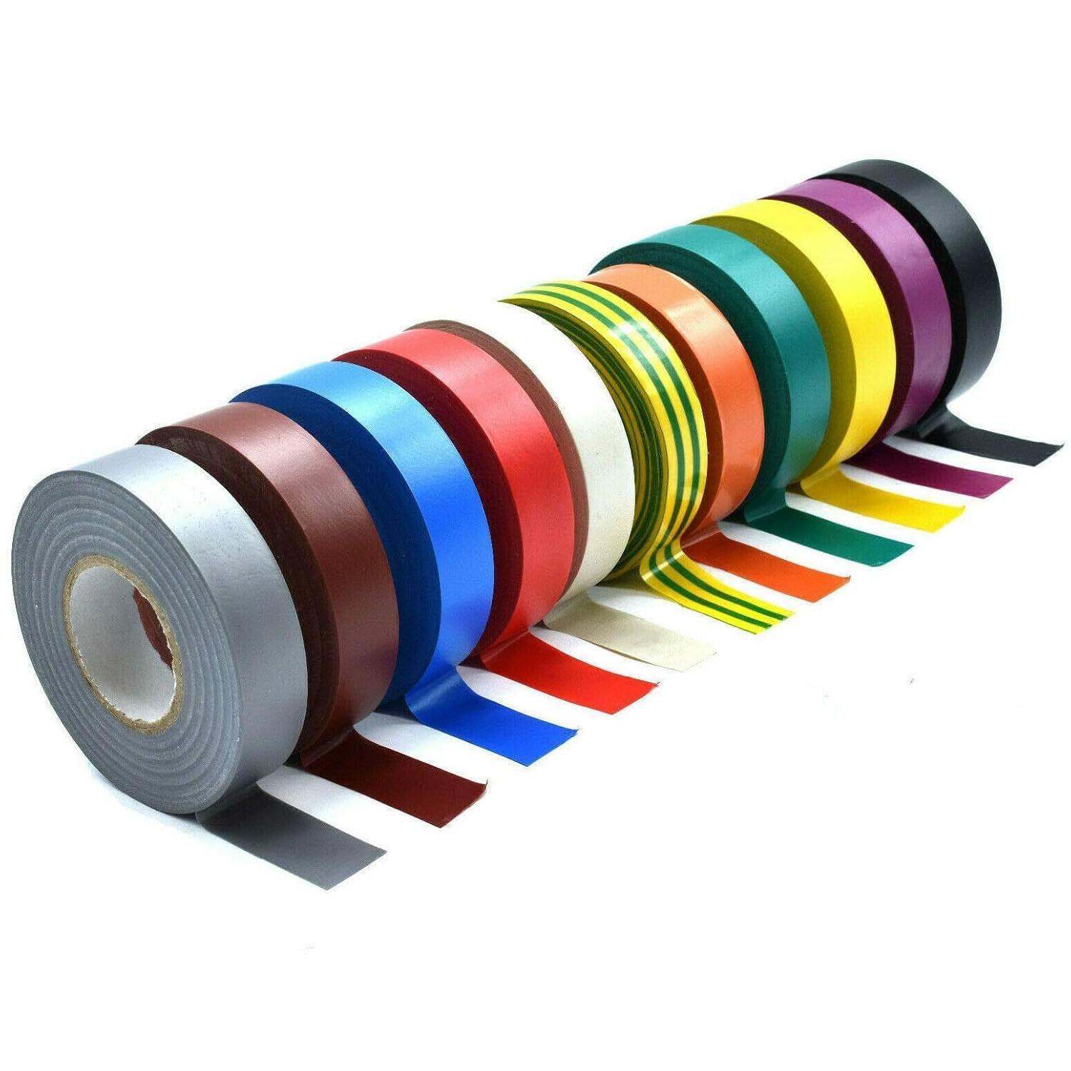 Taskar Premium Electrical Insulation Tape PVC Flame Retardant 19mm x 20m (11, Multi-Colour)