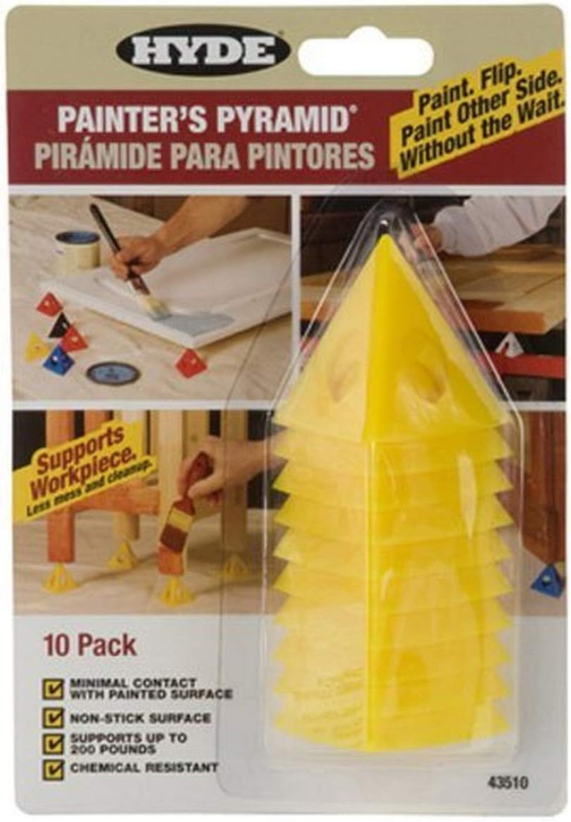 Hyde Tools 43510 Painters Pyramid (10 Pack), 10 Count (Pack of 1), Yellow, Fl Oz
