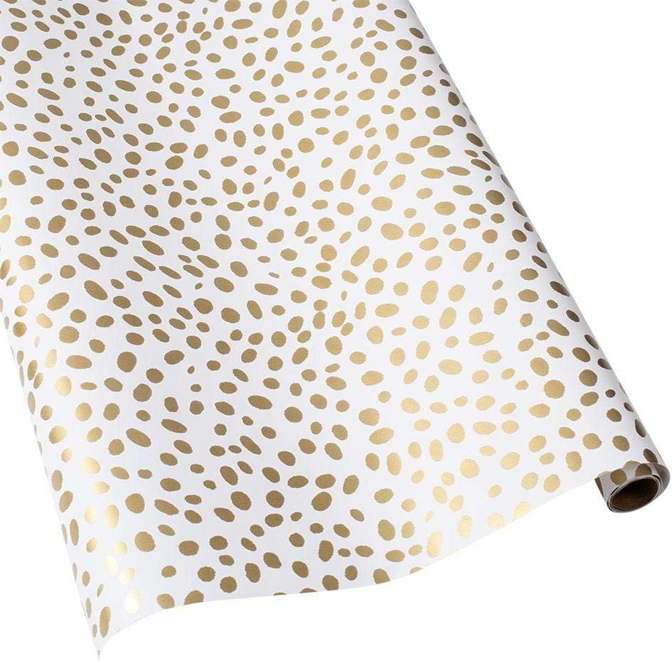 Caspari Spots 30 in. x 8 ft. Wrapping Paper in Gold, 2