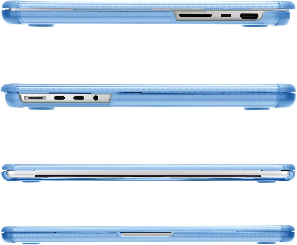 MOSISO Compatible with MacBook Pro 14 inch Case M5 2026 M4 M3 M2 M1 2025-2021 A3427 A3426 A3434 A3112 A3185 A3401 A2918 A2992 A2779 A2442,3 in 1 Kit Anti-Crack Hard Shell with TPU Bumper, Air Blue