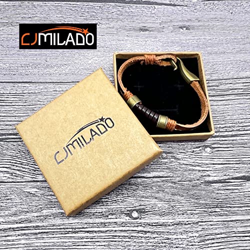Pulsera de cuero genuino ajustable para hombre miniatura 7