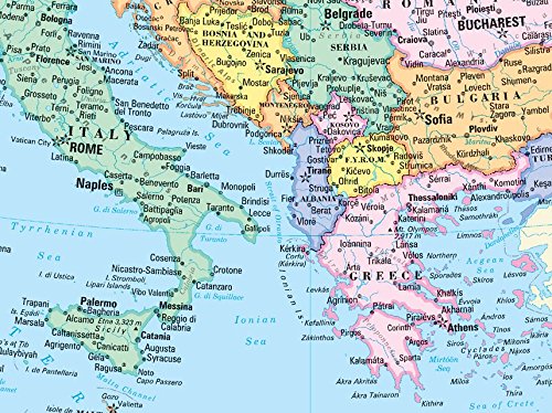 Coolowlmaps Europe Continent Wall Map Poster - Rolled Paper (32"X24") #TOP1