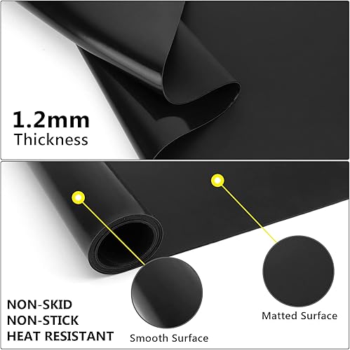 Miniatura 3 de Gartful Tapete de silicona de gran tamaño para manualidades, 31.5 x 23.6 pulgadas, 0.047 in de grosor, almohadilla de silicona para moldes de resina