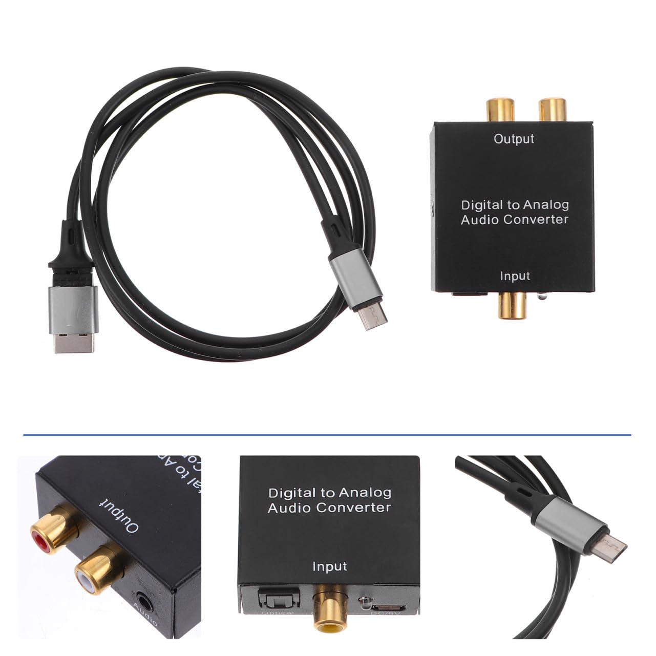 Digital to Analog Audio Converter Coaxial Optical to Stereo Adapter with R Output for Tv Amplifier Speaker Support Sampling Rate Easy Installation Home Use