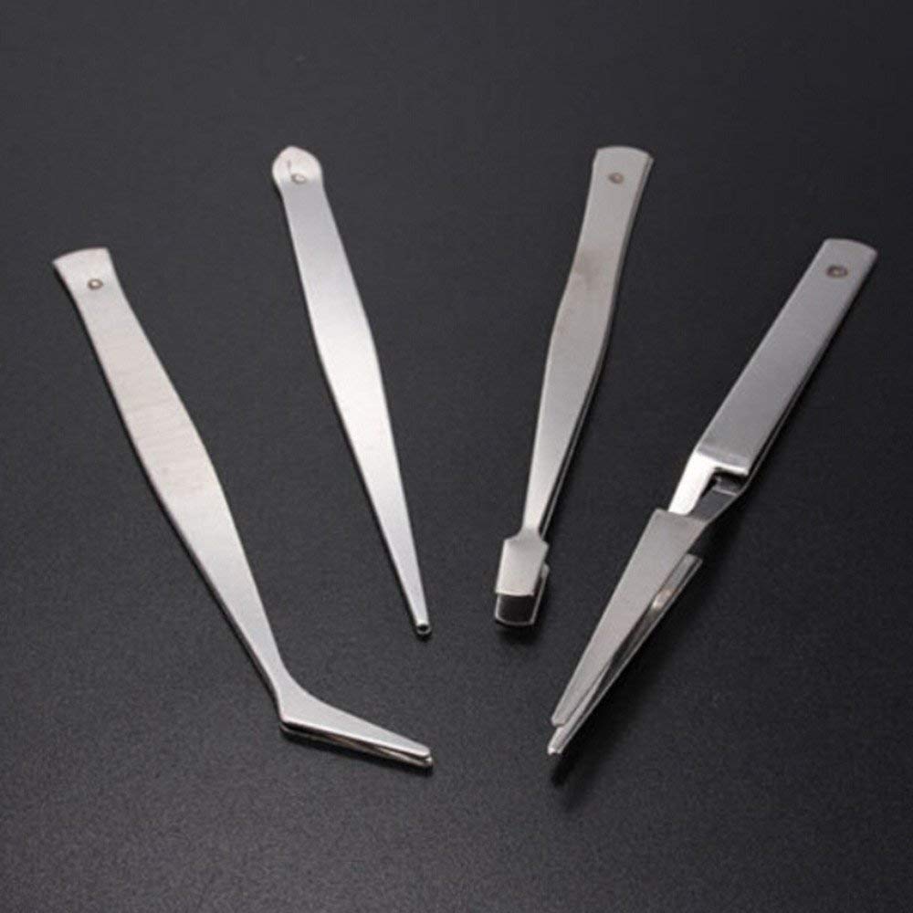 53 Arts 4PCS Stainless Steel Tweezer Set for Nail Art Precision and Detailing-image-41