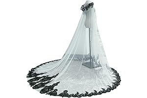 Black Lace Hooded Bridal Veil