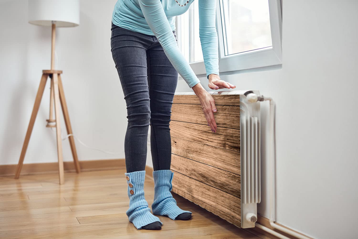 Magnet Heizkörperverkleidung Heizkörperabdeckung Beige Holz 100x60 cm Heizung Abdeckung Verkleidung Magnetische Abdeckmatte Kühlschrank aus Einem Flexiblen Magneten Digitaler Aufdruck