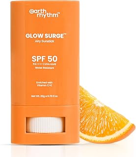 Earth Rhythm Glow Surge Vitamin C & E Sunstick SPF 50 – Brightening, No White Cast, Oxybenzone-Free, Vegan Price In India