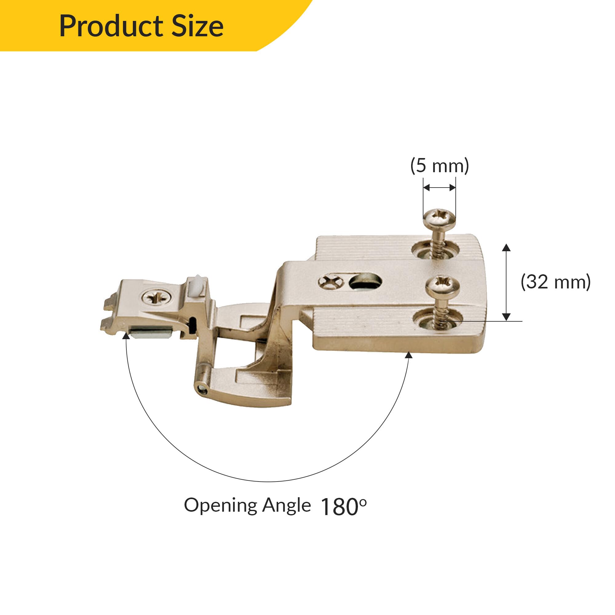 Brixwell QH7K-001 Single Pivot Institutional Hinge Arm Full OverlayOpening Angle 270 Degree Matt Nickel Plated