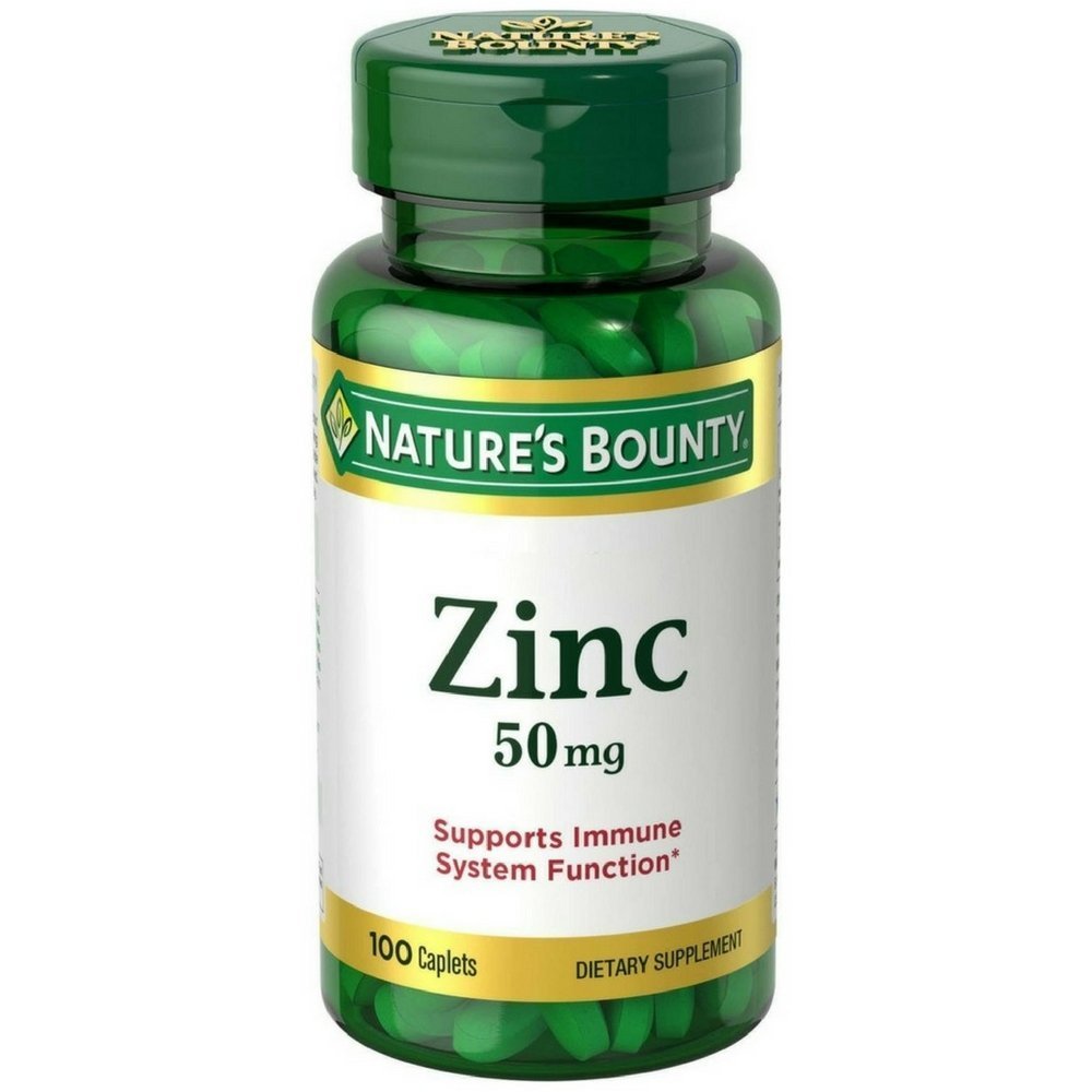 Nature's BountyZinc, Immune Support, 50 mg, Caplets, 100 Ct (Pack of 2)