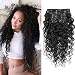 Doren Deep Curly Clip In Human Hair Extensions for Women 8Pcs 20Clips 120g 8A Virgin Remy Brazilian Wavy Curly Hair Natural Color 16 Inches
