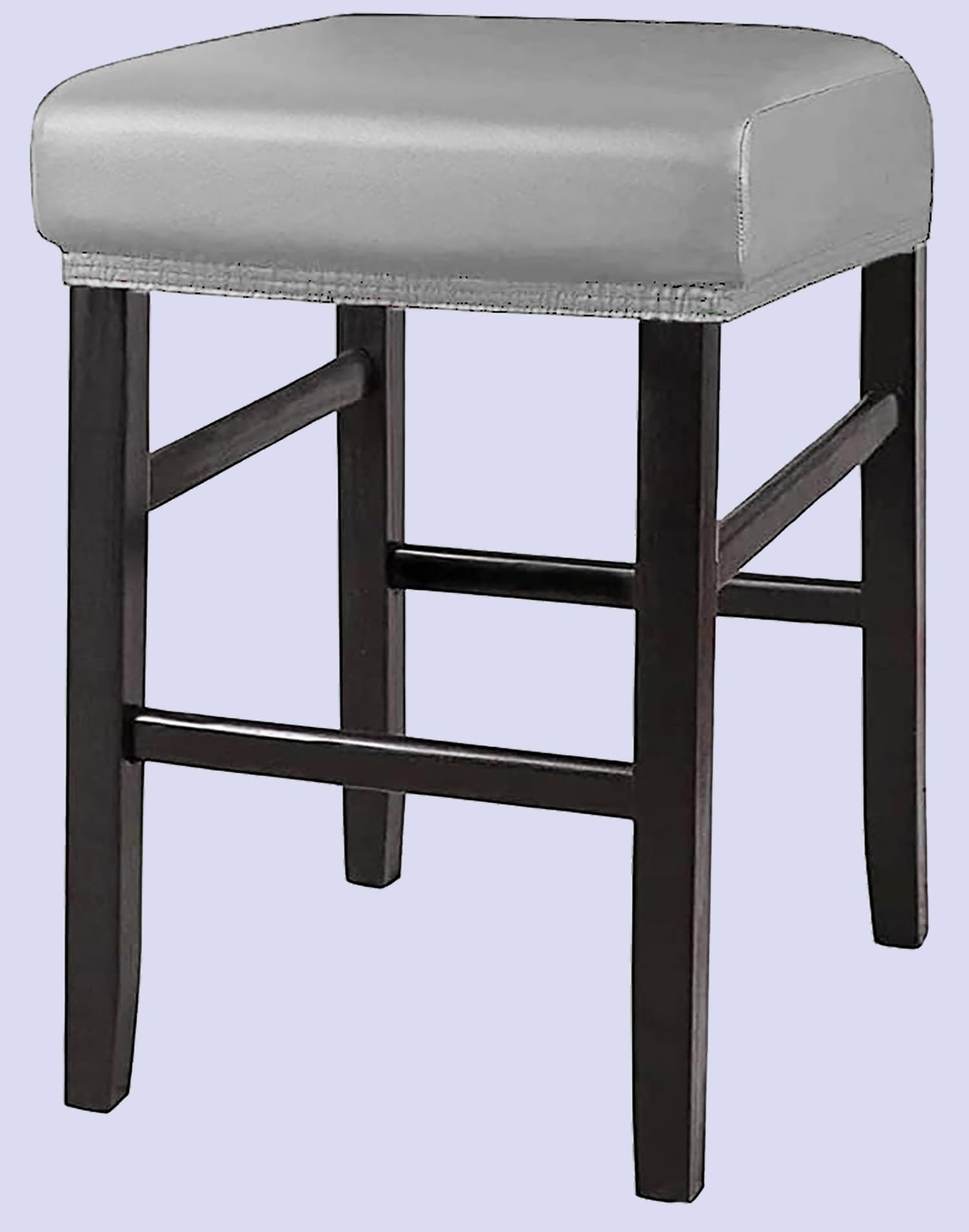 Hockerbezüge rechteckig dehnbar wasserdicht PU Barhocker-Bezüge, Waschtisch-Bezüge, Sattelsitzbezug mit elastischen Bändern, for Holz- und Metall-Barhocker(Hellgrau,Set of 4)