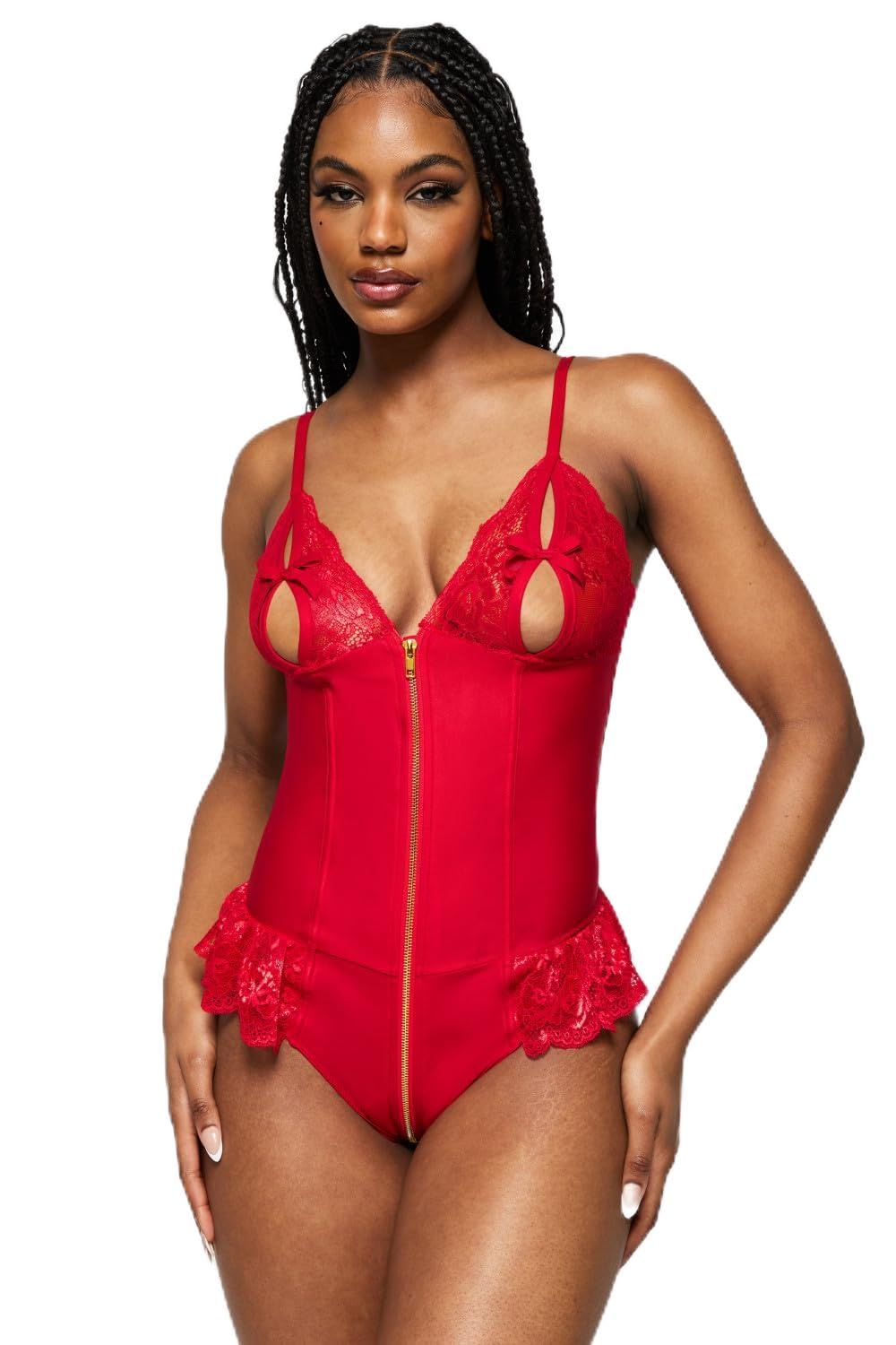 Ann Summers Tasha Crotchless Teddy Red