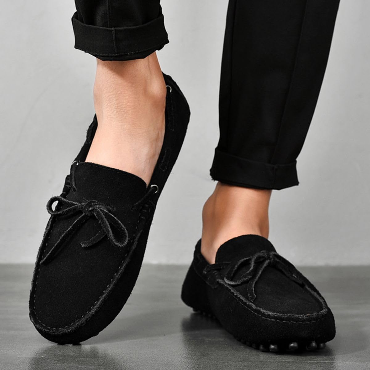 Hombres Elegante Hebilla Mocasines Comodidad Ante Zapatos de Conducir Estiloso Pantuflas Holgazanes Slip On Verano Plano Cuero Zapatos de Conducción 38-49 EU