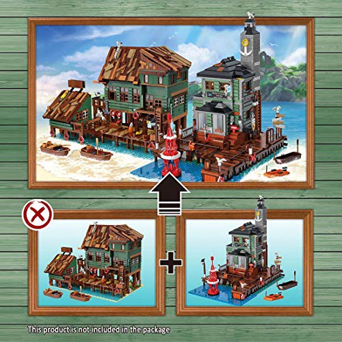 TopBau Tauchshop Modular Building Haus Bausatz, 2361+Teile Strandhaus Street View Kompatibel mit Lego 21310 Ideas Alter… – Bild 7