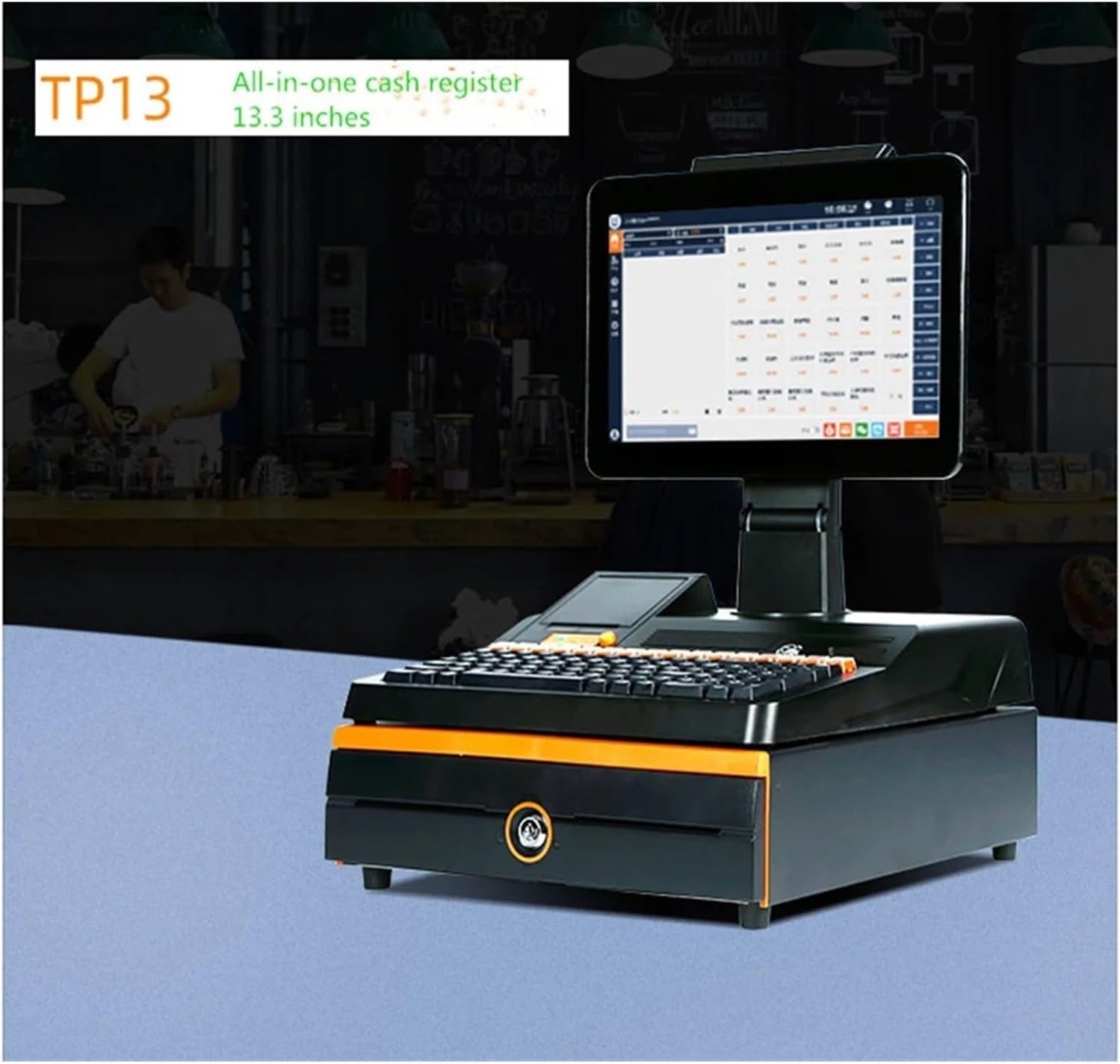 14,1 pollice schermo touch, cassa di pagamento, tastiera, stampante integrata da 58 mm, pacchetto completo, computer POS, POS di fabbrica, cassa per attività commerciali e impieghi professionali