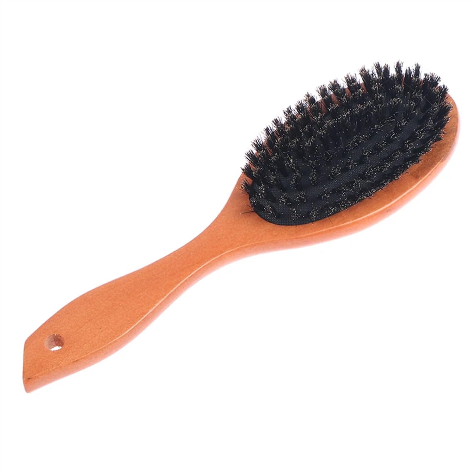 Cepillo de pelo alisador, mango de madera, cerdas de jabalí de imitación, peine for Barba, 1 ud. (Size : Brown)