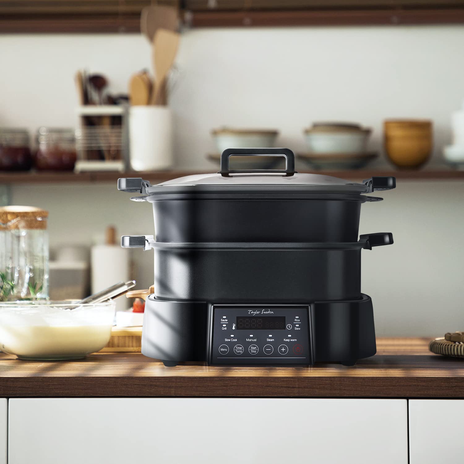 Taylor Swoden Arthur Cuiseur vapeur électrique 6L 1250W Programmable 3 Paniers empilables Sans BPA