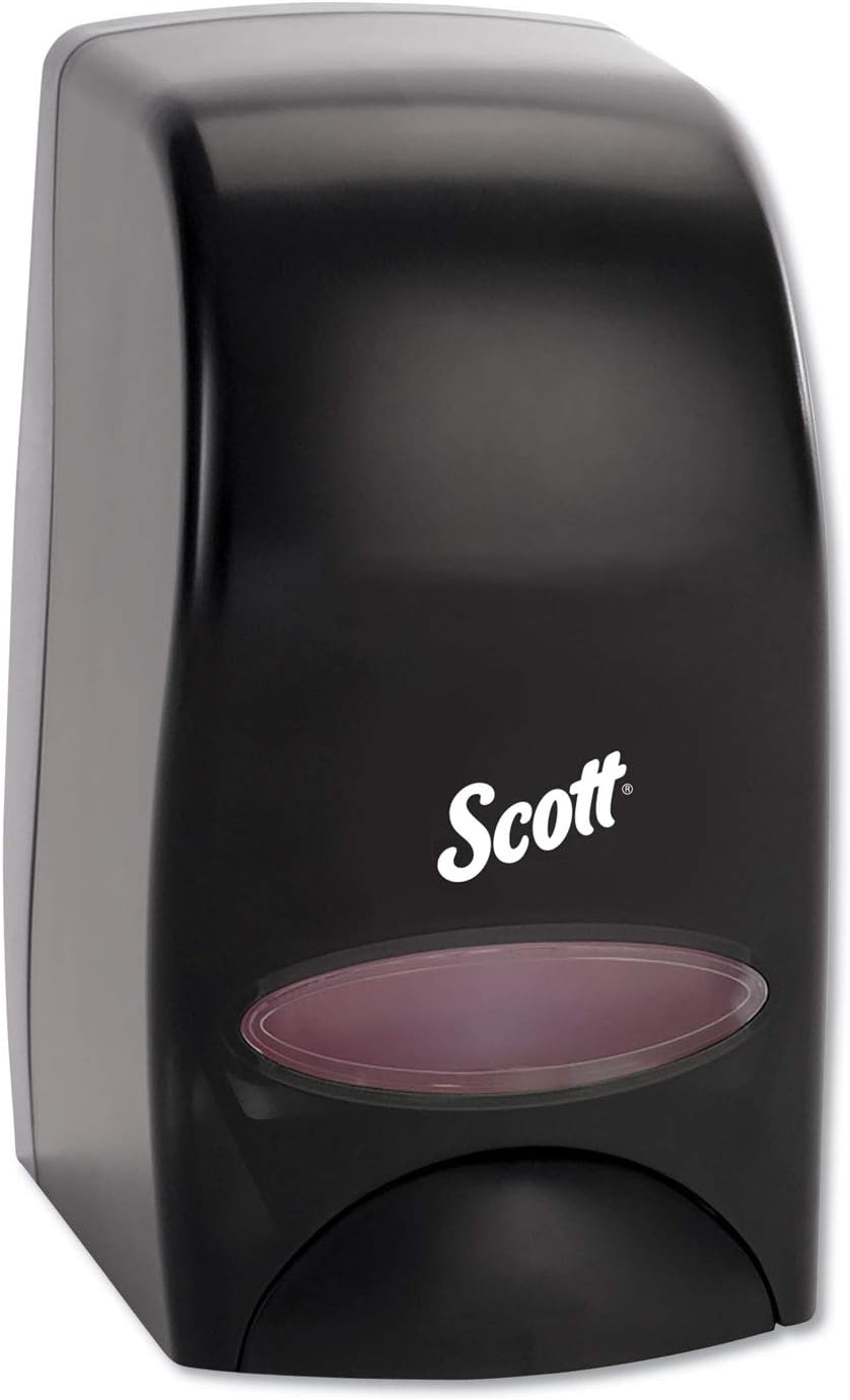 Essential High Capacity Manual Soap and Hand Sanitizer Dispenser (92145), 1.0 L Capacity, Black, Wall Mounted, Commercial Grade, 4.85" x 8.36" x 5.43" (Qty 1)