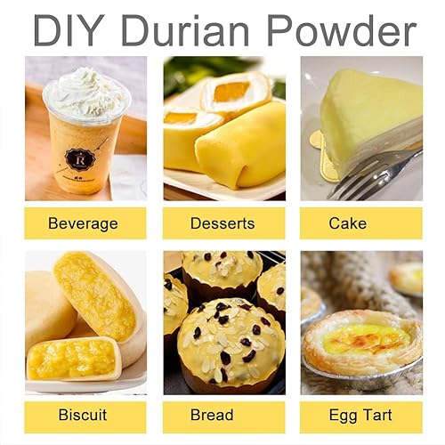 Miniatura 4 de Durian en polvo 100% natural puro de 3.52 onzas para batidos, batidos, hornear y bebidas, libre de conservantes, liofilizado, sin azúcar añadida