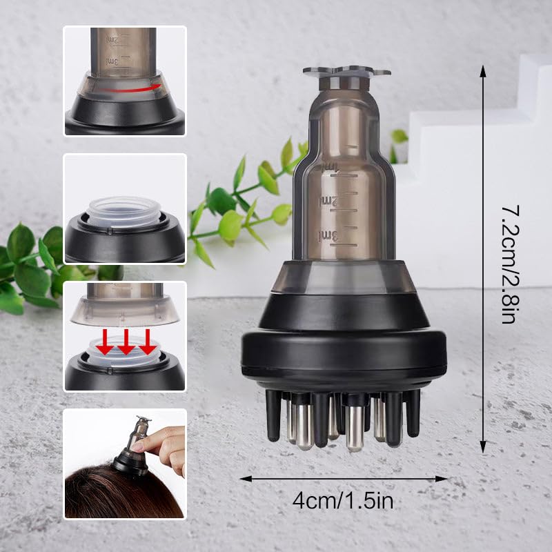 Miniatura 7 de Mini masajeador de cuero cabelludo, peine aplicador de masajeador de cuero cabelludo, aplicador de aceite para el cabello, botella aplicadora de