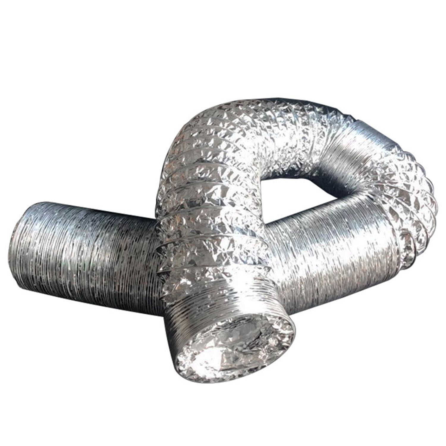 Condotto Flessibile in Alluminio, Tubo Flessibile for Condotto di Ventilazione in Alluminio, Confezione da 2 Morsetti in Acciaio Inossidabile, Lunghezze Multiple da 80 mm a 300 mm(5m,180mm)