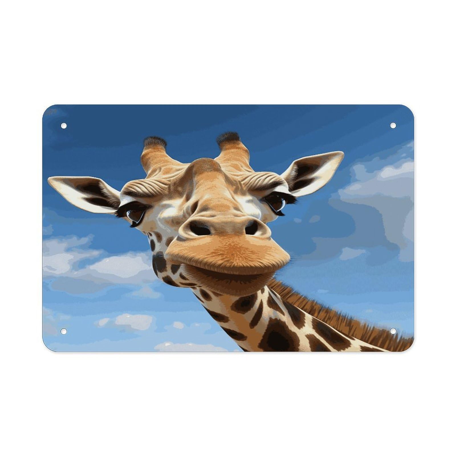 Funny Giraffe Metal Signs Wall Art Tin Sign