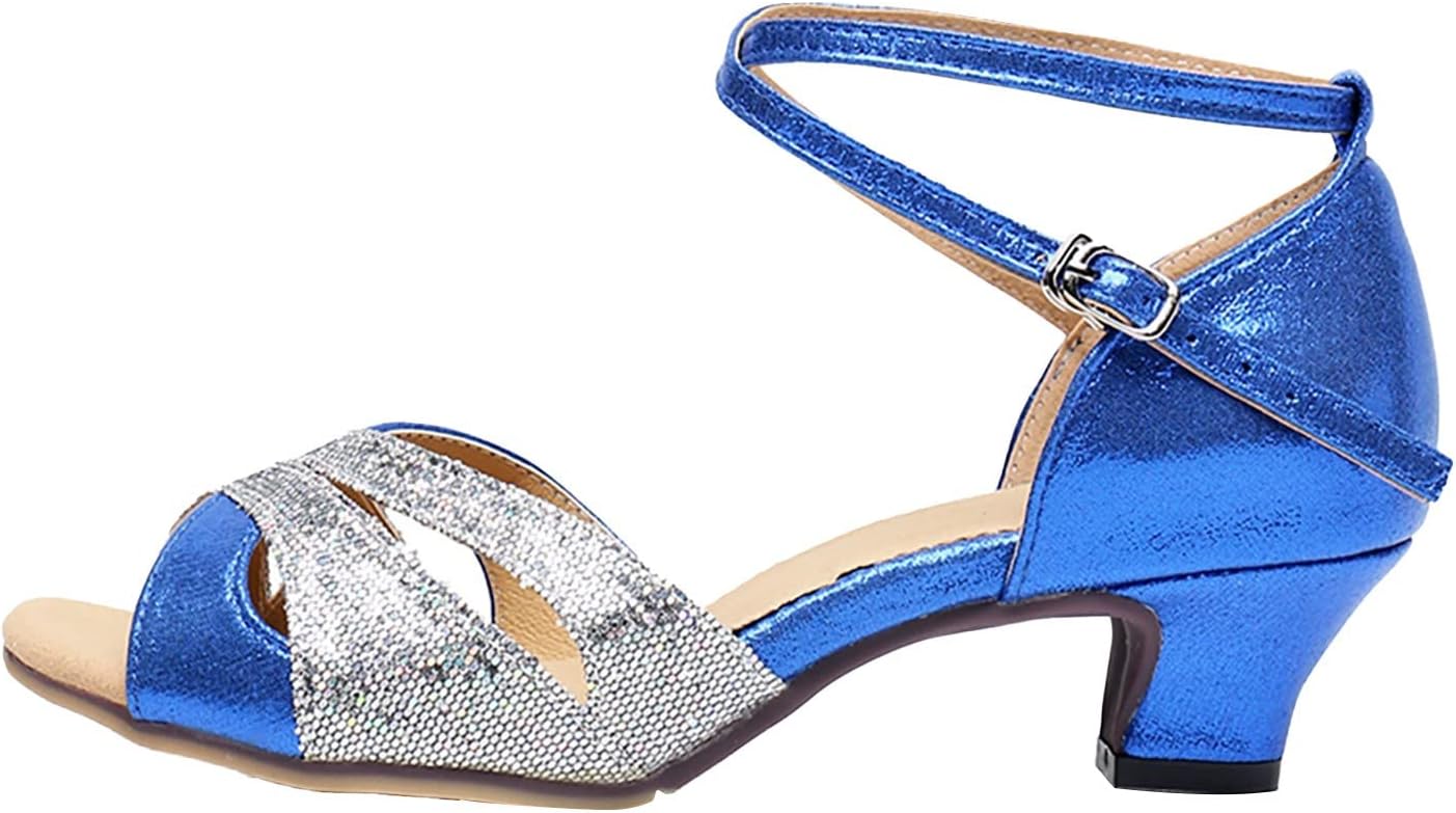Silver Women's Dance Shoes Extra Wide Feet Comfortable Performance Latin Salsa Party Shoes 20s Vintage Style Elegant Heel Summer Dance Shoes for Wide Feet Comfort Sole