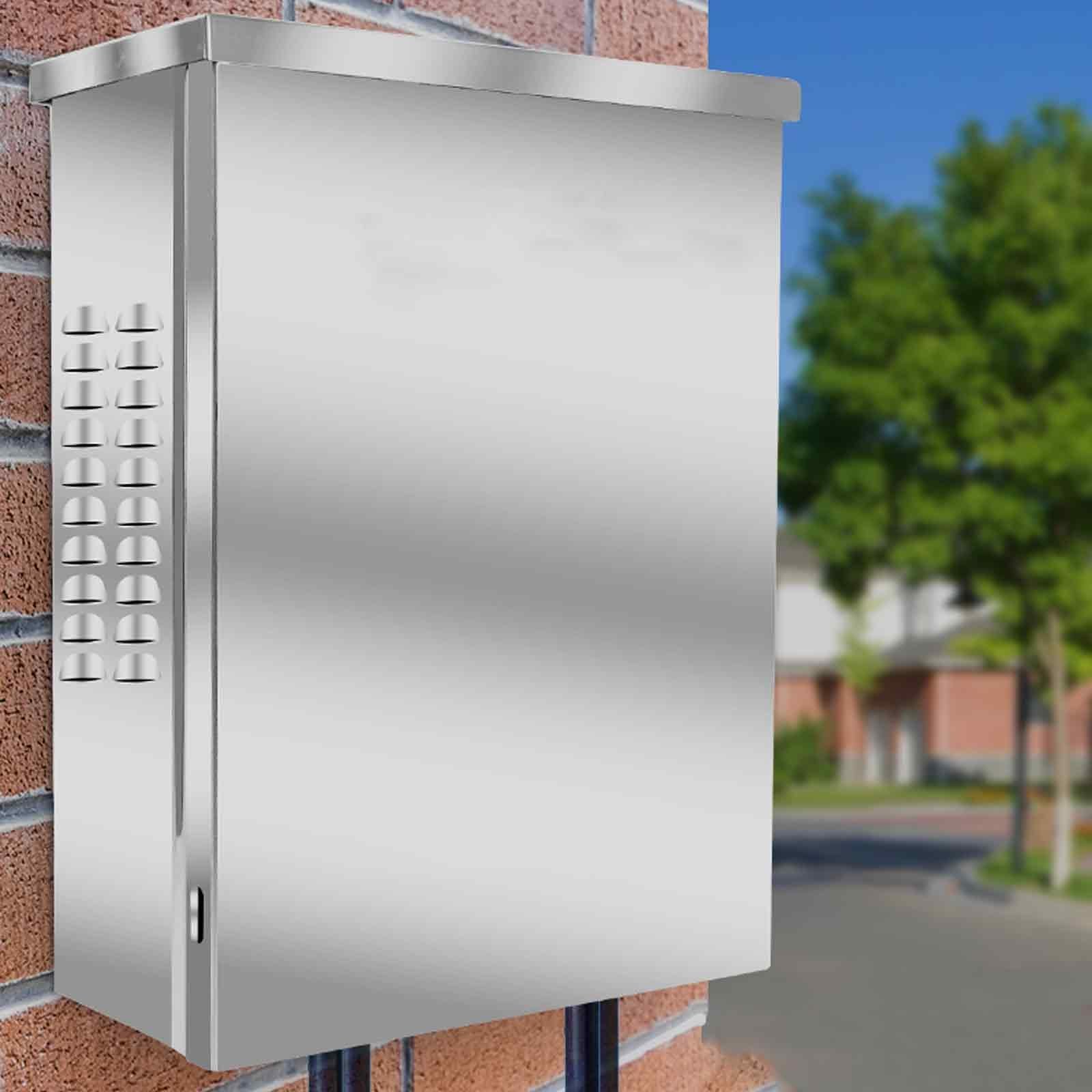 Scatola di derivazione elettrica in Acciaio Inox, Montaggio a Parete, cassetto di Giunzione, Coperchio, Uscita Cavi Inferiore (Dimensioni: 28x20x10 cm (11x8x4 Pollici))