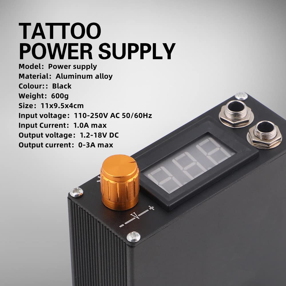 Kit de máquina de tatuaje rotativa: bolígrafo para tatuar con cartucho con fuente de alimentación LCD digital, carrera de 3,5 mm, motor de 8000 RPM, pedal y 10 agujas de cartucho