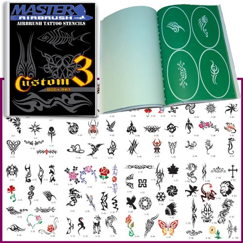 Buy Master Airbrush Brand Airbrush Tattoo Stencils Set Book 3 Reuseable Tattoo Template Set