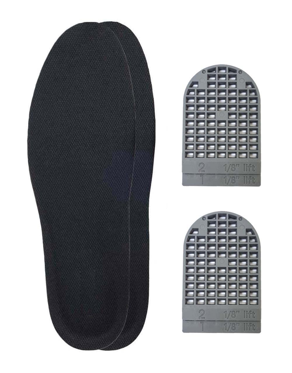 Plantillas de longitud completa izquierda o derecha de 1/8 pulgadas y almohadilla de cojín adicional para discrepancias de longitud de pierna (2 izquierdas (pequeñas))