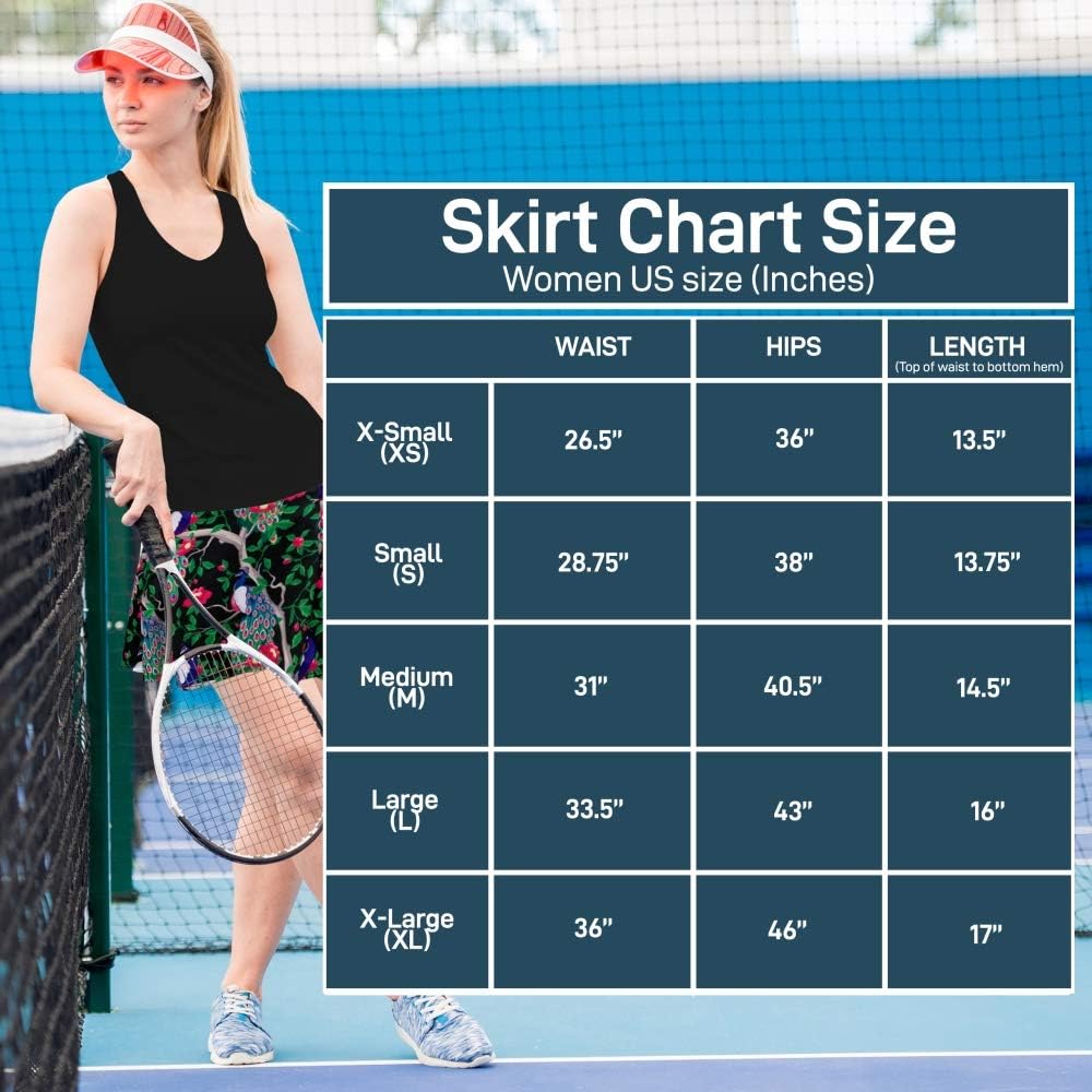 Womens Tennis Golf Skirt Pickleball Athletic Exercise Printed Skorts Short Pocket