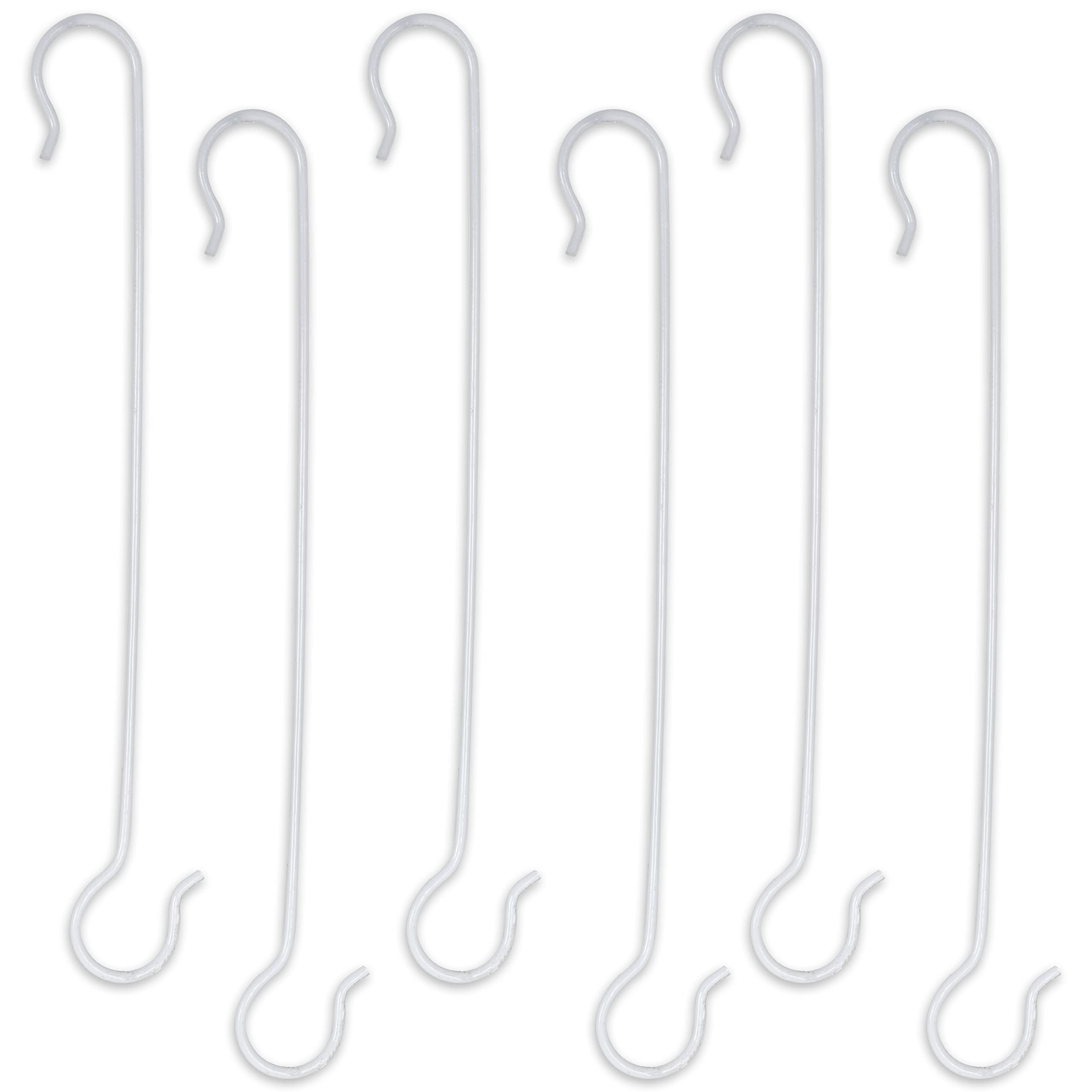 HINS Metal S Hook for Hanging Plants and Wardrobe Organizer Iron Metal Heavy Duty S Shaped Hook Hanger Hanging Hook I with Garden Hanging Pot Hanger S Hook I Coat Bag I (12 inch, Pack of 6, White) (B0B7NPNTZN) Amazon Price History, Amazon Price Tracker