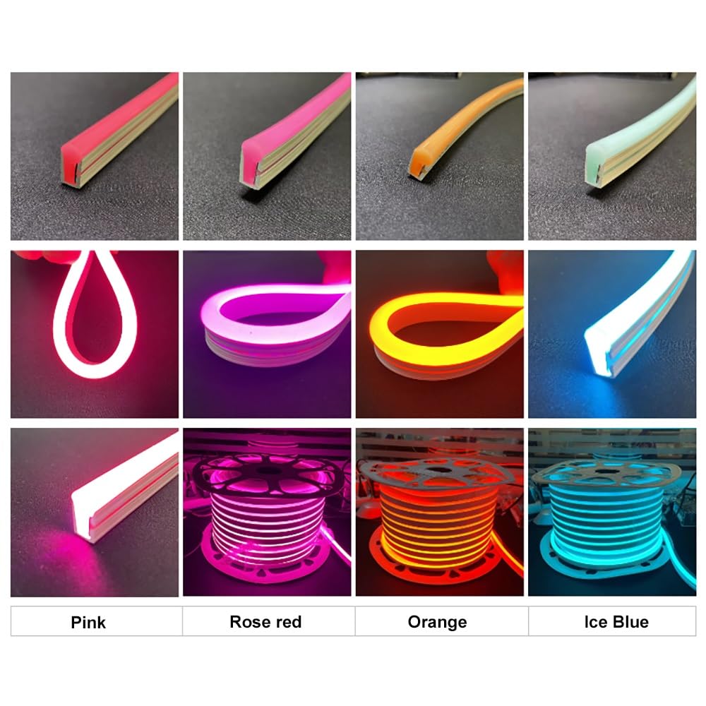 6mm X 12mm Silikonowy Pasek Neonowy LED, Elastyczna Wodoodporna Taśma Linowa 12V, 2,5cm Nadająca Się Do Krojenia Dekoracja Świąteczna DIY, 1 Metr(Ice Blue)