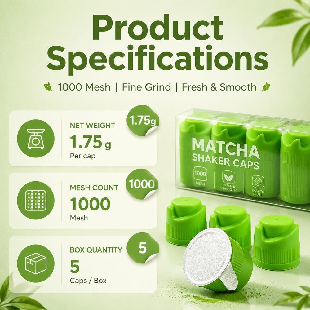 Zdejmowane pokrywki Shakera Matcha, japońska Matcha o grubości 1000 mesh