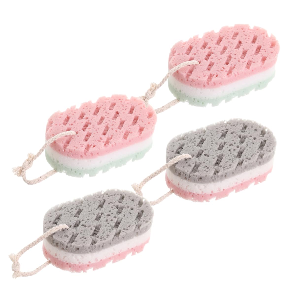 Healeved 12piezas Esponjas De Baño De Tres Toalla Exfoliante Para Depurador De Espalda Herramienta De Limpieza Corporal Para Uso Casa Aleatorios