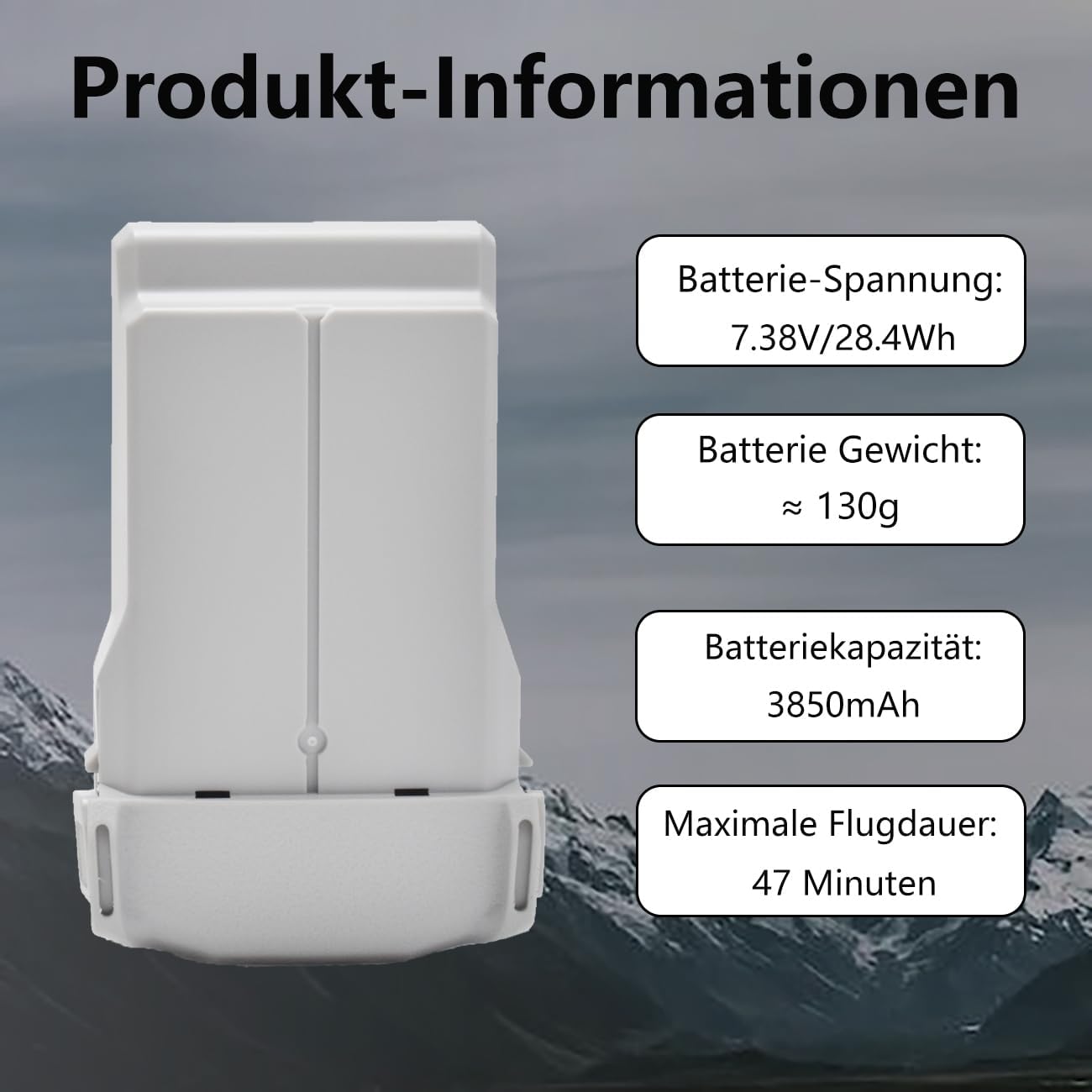 Mini 3/4 Pro Intelligent Flight Akku für DJI Mini 3 Pro/3 Drohne, 3 Pro Akku Plus 3850mAh 7.38V, 47 Minuten maximale Flugzeit (nur für DJI Original Ladegeräte)