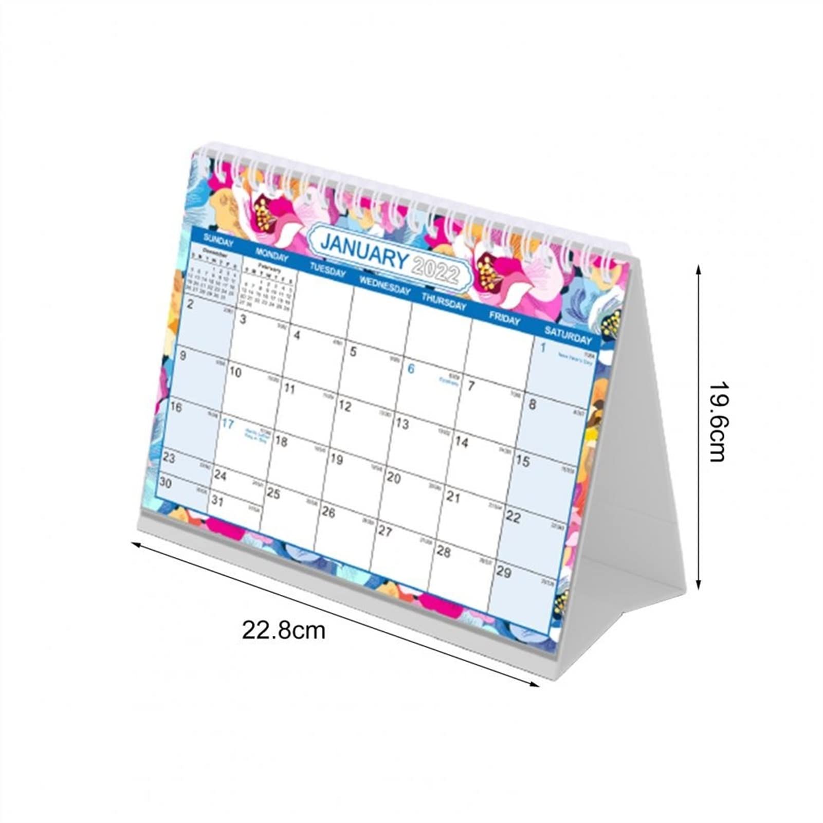 liushop Bürokalender 2022 Kalender Mehrzweck Ausgezeichnete reibungslose Schreibtisch 2022 Kalender monatlicher Planerkalender Tischkalender Wochenplaner (Color : A)